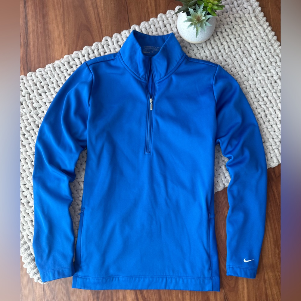 Nike | Men’s Dri-FIT Thermal Half-Zip Tour Performance Pullover Blue | X-Large
